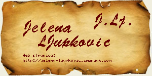 Jelena LJupković vizit kartica